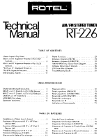 Rotel RT-226 - Technical manual 